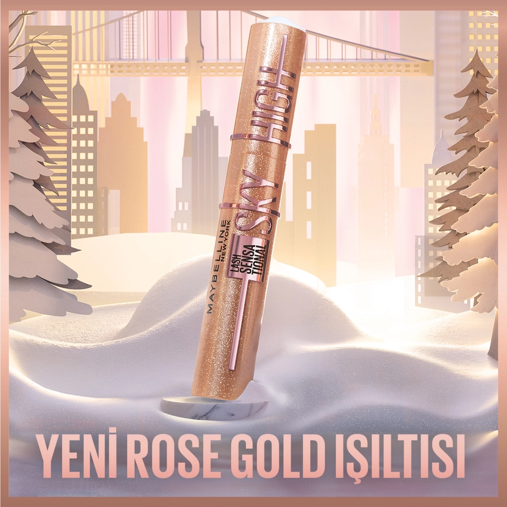 ریمل میبلین Sky High Rose Gold Glitz | بلندکننده با افکت رزگلد براق - تصویر 4