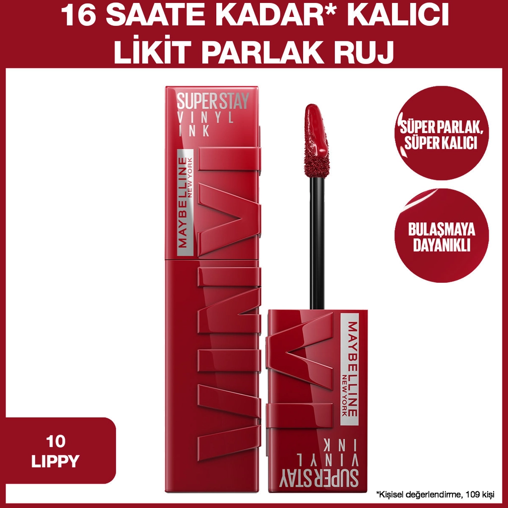 رژ لب مایع براق میبلین Super Stay Vinyl Ink با ماندگاری ۱۶ ساعته - تصویر 3