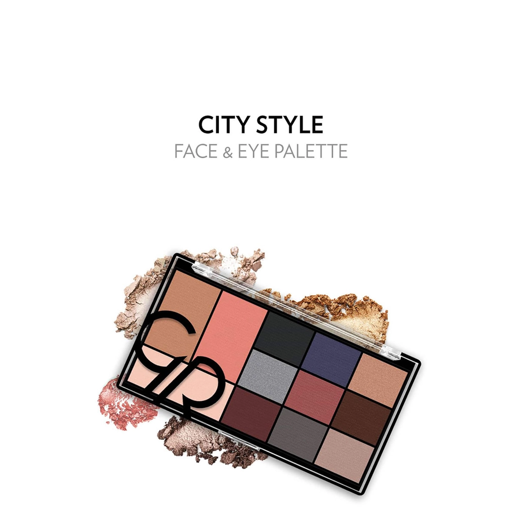 پالت صورت و چشم گلدن رز City Style 02 Smokey | 9 سایه + رژگونه و برنزر - تصویر 2