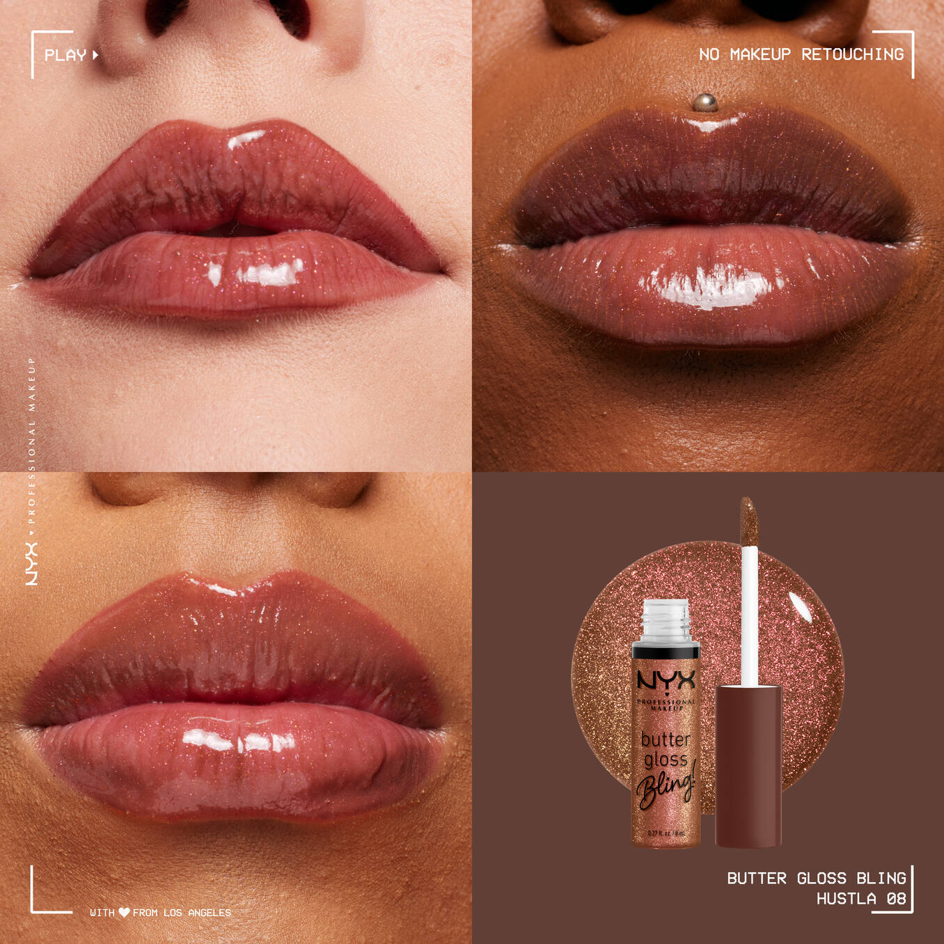 برق لب NYX Butter Gloss Bling - تصویر 12