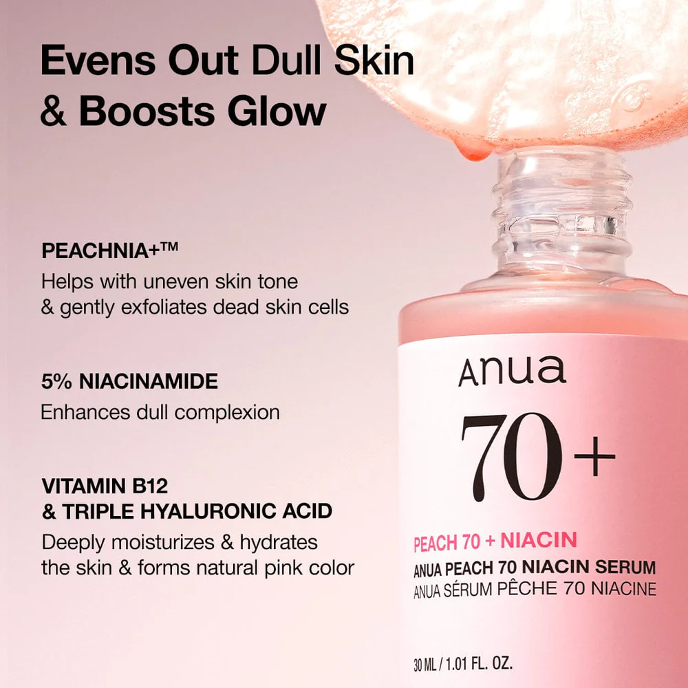 سرم روشن‌کننده آنوا Peach 70 Niacin Serum 30 میل | آبرسان و ضد لک - تصویر 3