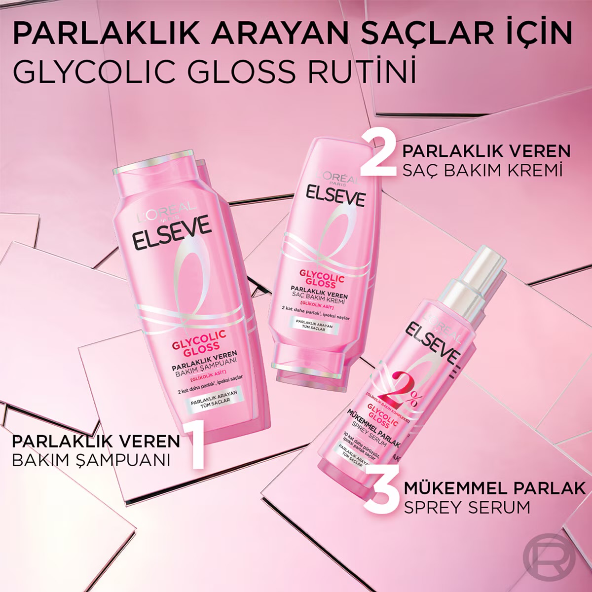 شامپو براق‌کننده مو لورآل Elseve Glycolic Gloss حجم 300 میلی‌لیتر - تصویر 6