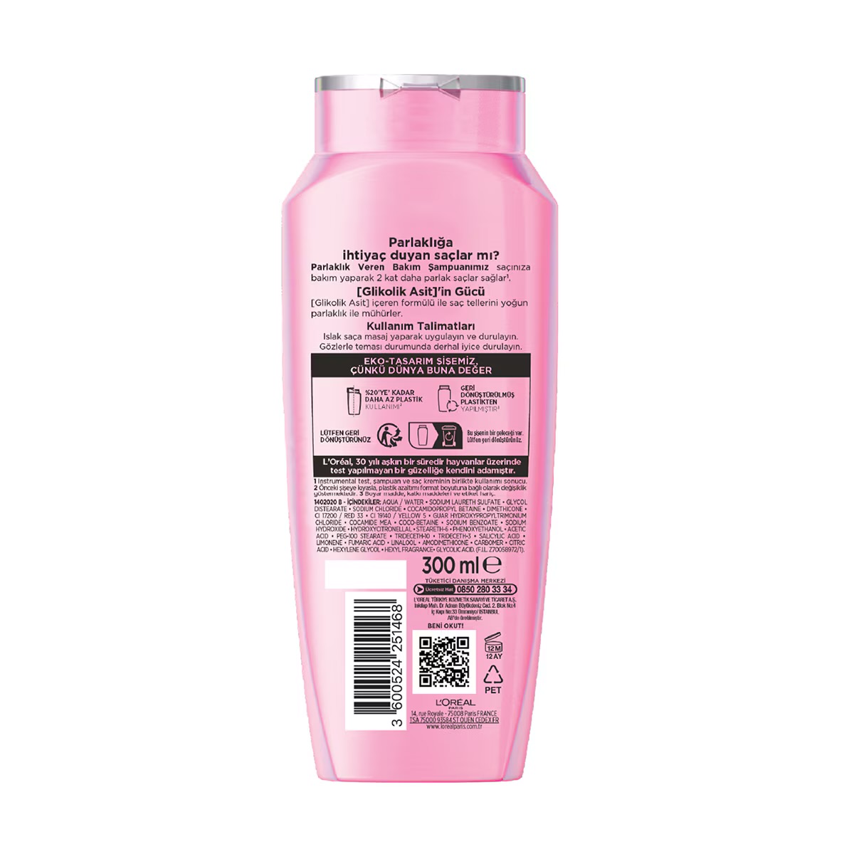 شامپو براق‌کننده مو لورآل Elseve Glycolic Gloss حجم 300 میلی‌لیتر - تصویر 2