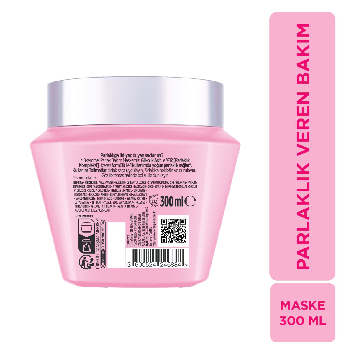 ماسک مو لورآل Elseve Glycolic Gloss براق‌کننده 300 میلی‌لیتر - تصویر 2