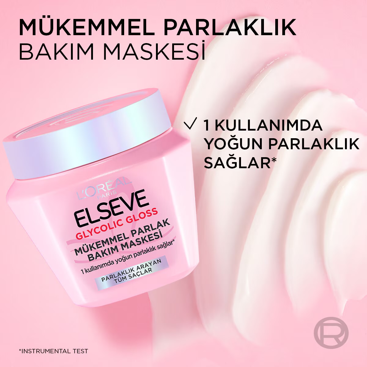 ماسک مو لورآل Elseve Glycolic Gloss براق‌کننده 300 میلی‌لیتر - تصویر 3