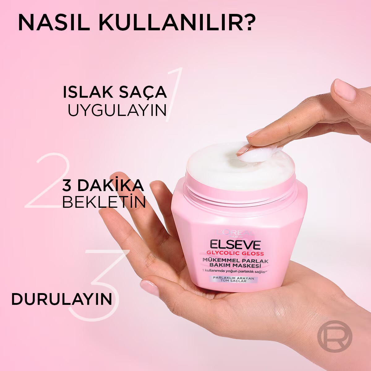 ماسک مو لورآل Elseve Glycolic Gloss براق‌کننده 300 میلی‌لیتر - تصویر 4