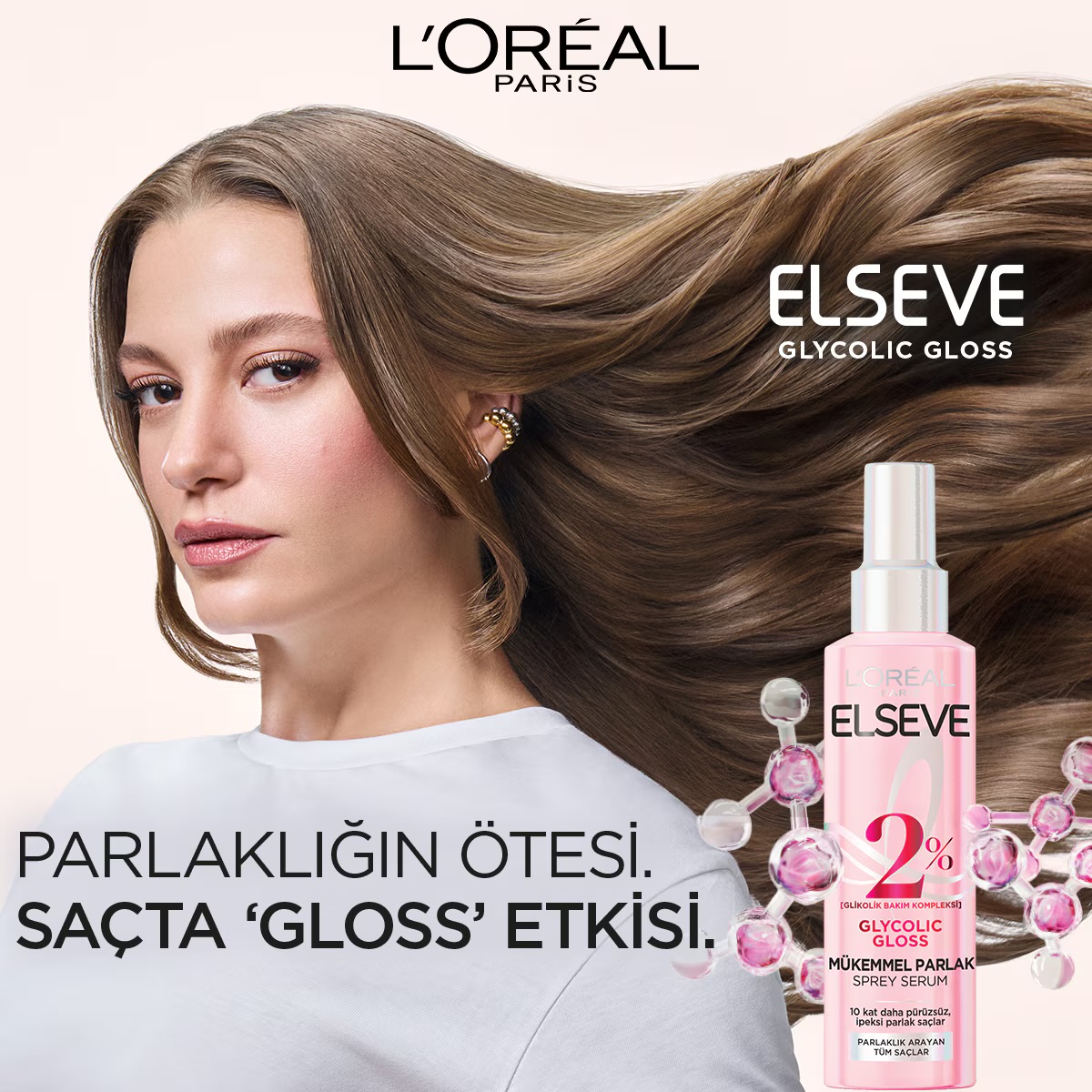 سرم اسپری مو لورآل Elseve Glycolic Gloss براق‌کننده 150ml - تصویر 3